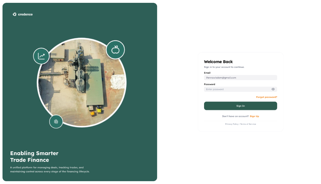 Credence Trade Finance Platform